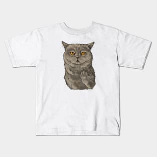 Cat middle finger Kids T-Shirt